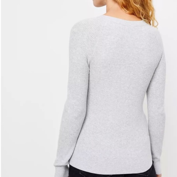 NWT Loft Button Trim Grey sweater (XS) - Picture 2 of 3